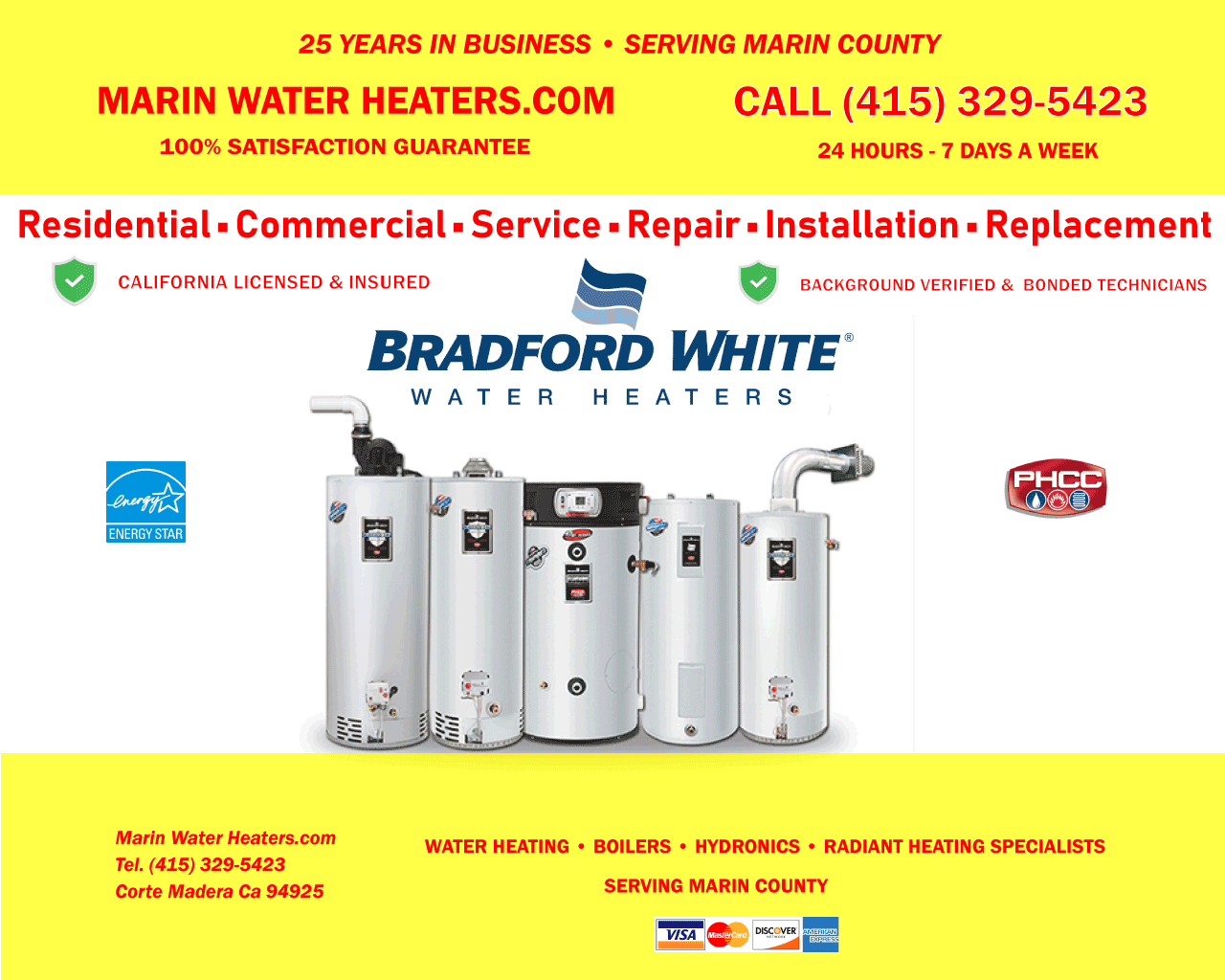 Marin Water Heaters Bradford White